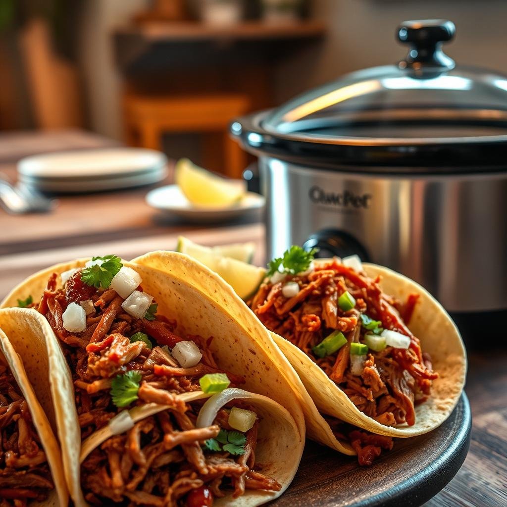 slow cooker pork tacos